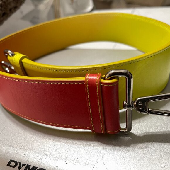 2014 CHRISTIAN DIOR BOX CALFSKIN GRADIENT MEDIUM LADY DIOR YELLOW ORANGE W/STRAP - Picture 10 of 15